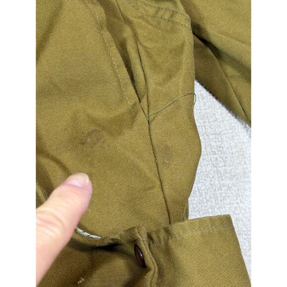 Vintage Duxbak Men Small Tan Aerocloth Zip Front Long Sleeve Hunting Jacket Gear - Picture 10 of 11